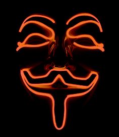 Anonymous maska ​​- Oranžová