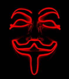 Masky svítící Anonymous - Červená